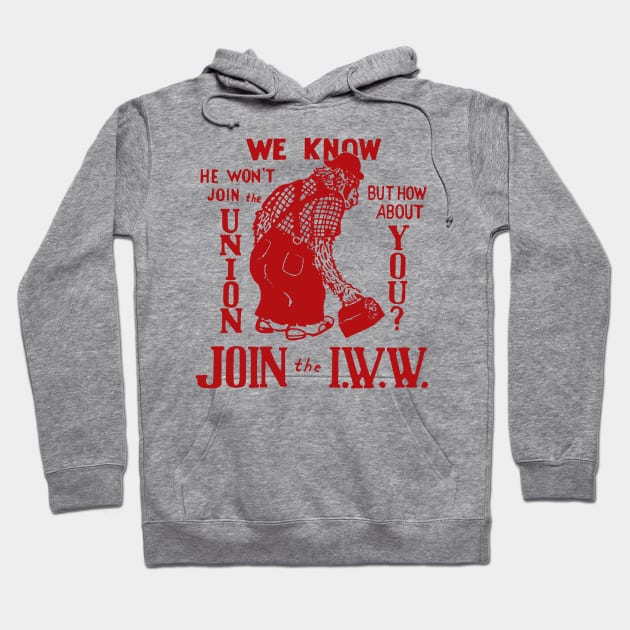 Join The IWW - Industrial Workers of the World, Anti-Scab, Labor History, Union, Socialist Hoodie by SpaceDogLaika